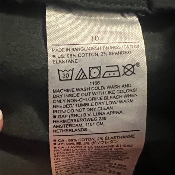 Banana Republic Utility Girlfriend Chino Ankle Pants New Eclipse Coal Size 10 - Picture 12 of 13